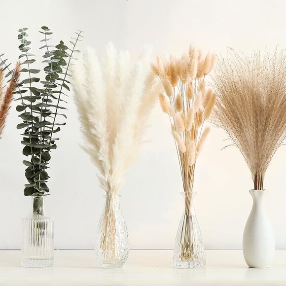 Other - 110 PCS Dried Pampas Grass Decor, Naturally Dried Pompas Bunny Tails Dried Flowe